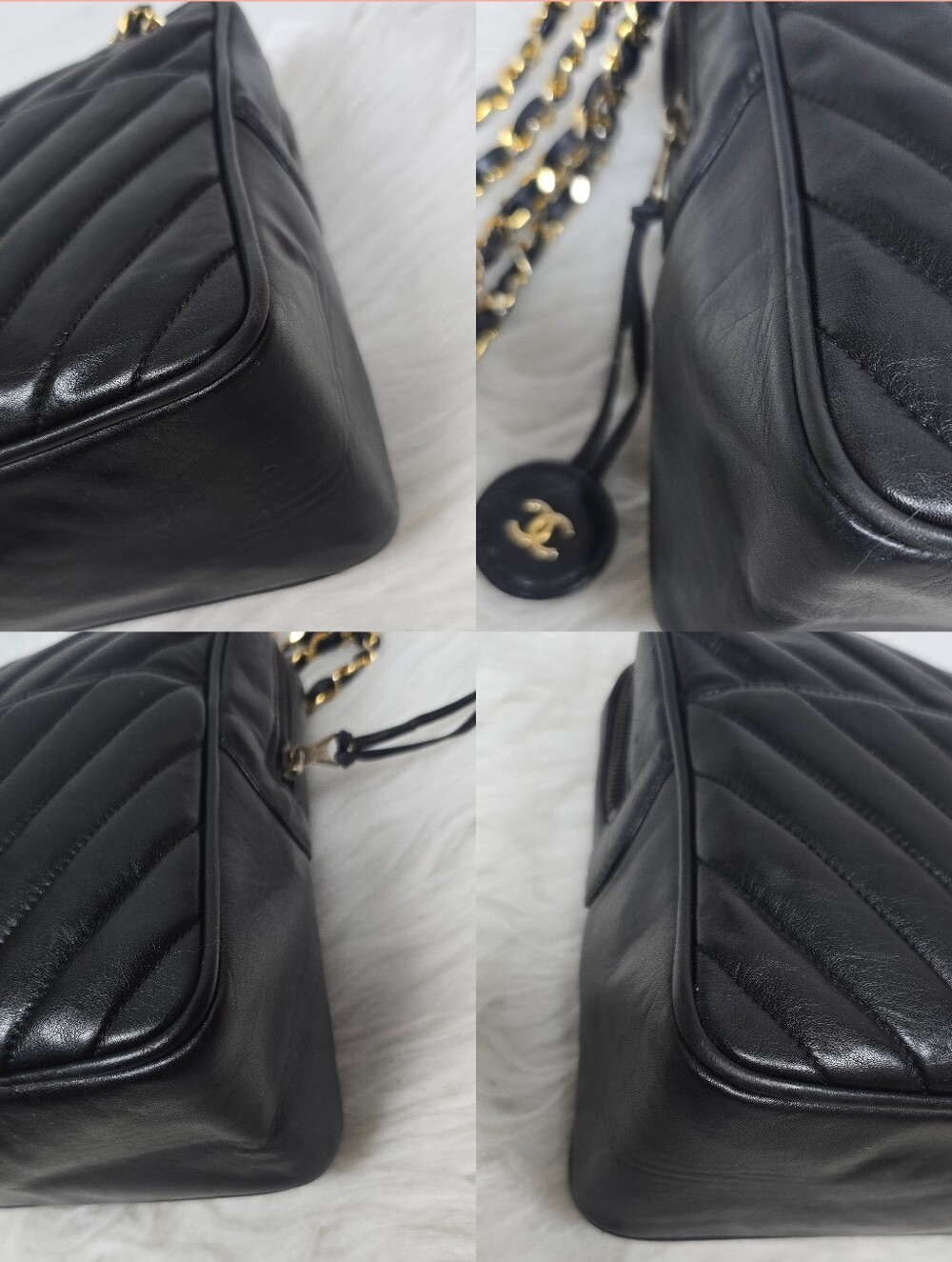Chanel Black Quilted Leather Shoulder Bag with Gold Chain - Picture 12 of 12